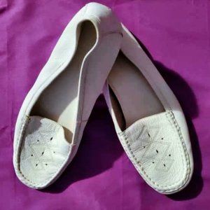 Croft & Barrow Vintage White Leather Loafers